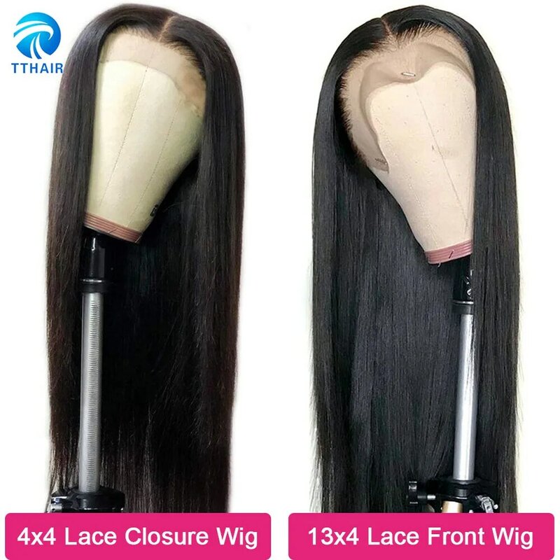 Human Hair Wig Lace Front Human Hair Wigs 13x4 Straight Lace Front Wig 4x4 Lace Closure Wig Indian Remy Hair Wigs 150 Density