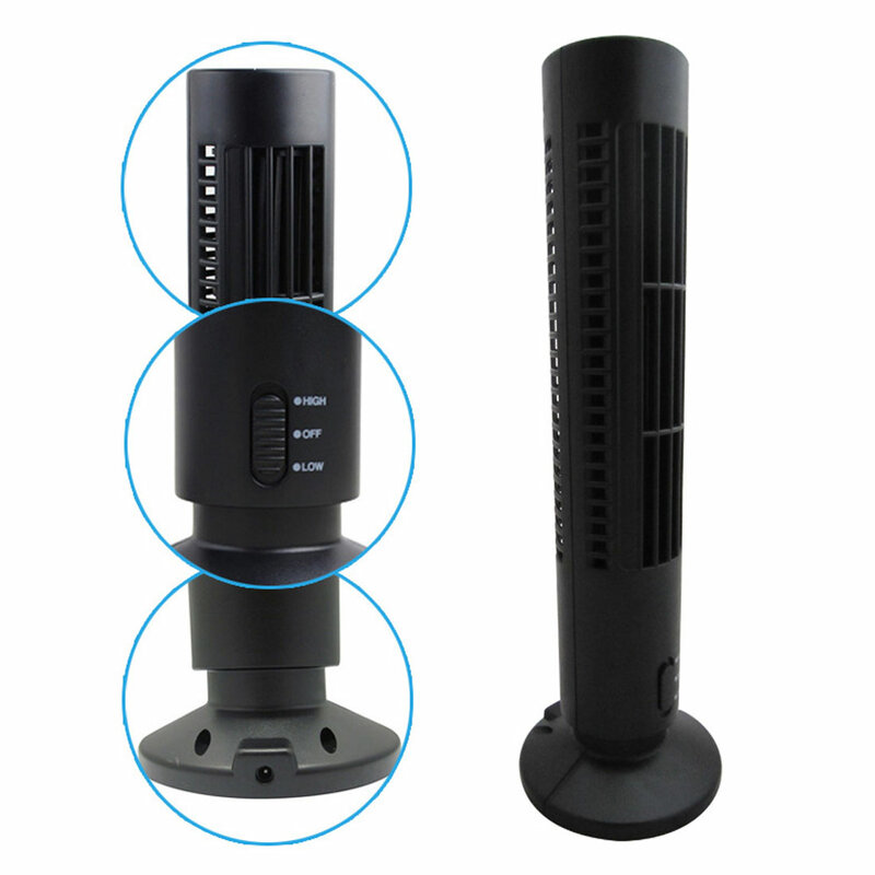 Mini Desktop Vertical Bladeless Fan USB Portable Air Cooler Fan Personal Air Cooling Fans Handheld Tower Air Conditioner Fan