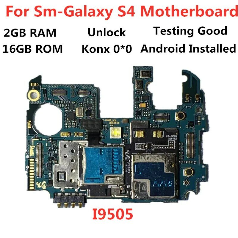 Placa base Original para Samsung Galaxy S4, placa base desbloqueada I9505, 16GB con Chips, placa lógica