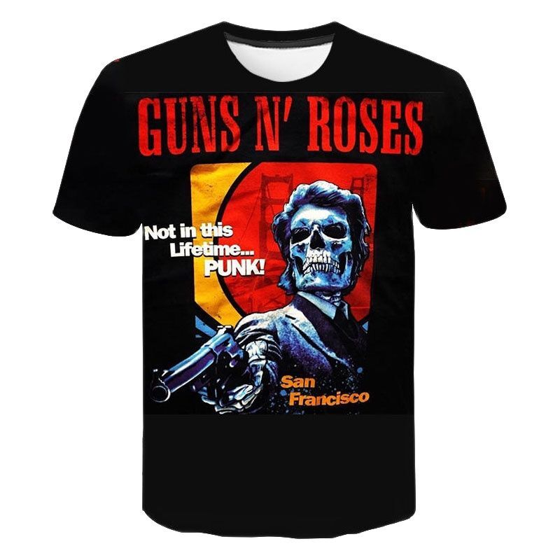 T-shirt Guns N Roses Jongen Meisje Kinderen 3D Gedrukt T-shirt Mannen Vrouwen Kinderen Cool Tops Tee Muziek Hip Hop fashion Casual Streetwear