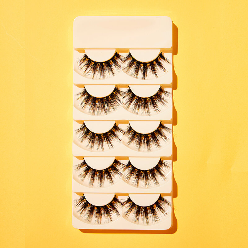 Soneed – faux-cils en vison 3D faits à la main, 5 paires, naturels, doux, Extension de cils, maquillage, fournitures