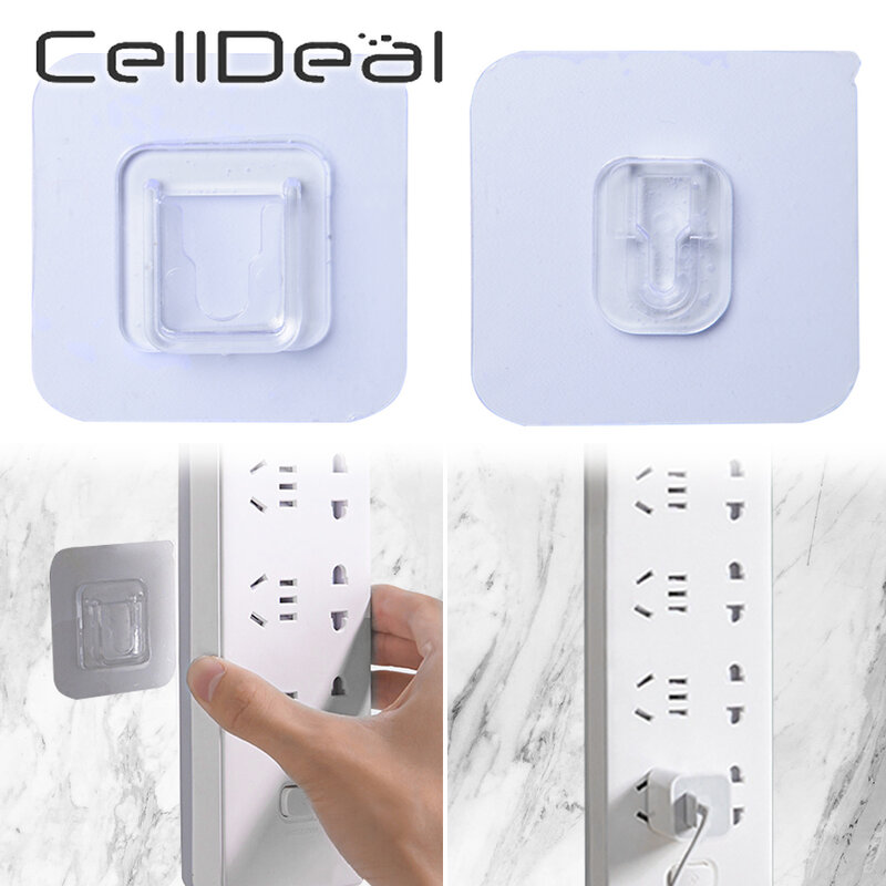 1/10/20/50/100 Pairs Double Sided Adhesive Wall Hook Storage Holder Strong Transparent No Residue Waterproof Self Adhesive Hook
