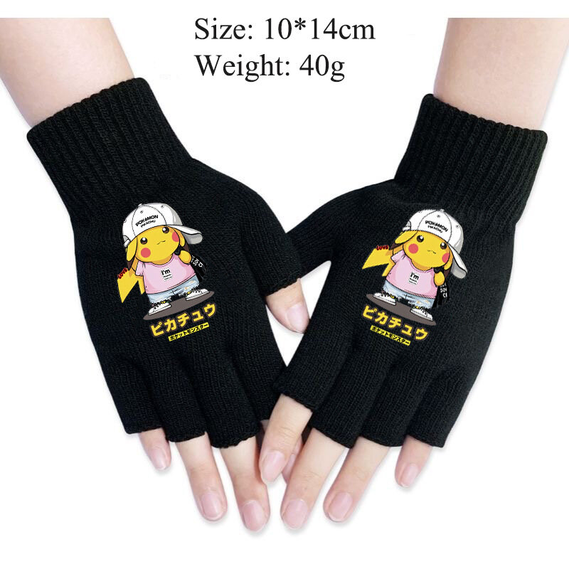 Аниме Покемон перчатки Пикачу Косплей костюмы Аксессуары варежки аниме одежда вокруг реквизит мужчины и wo держать тепло и холод