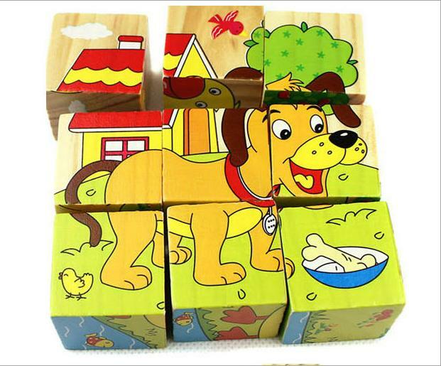 Puzzle 3d dla dzieci sześć stron układanki zwierzęta kreskówkowe bloki dla dzieci wczesne pomoce edukacyjne dla dzieci artykuły szkolne dla dzieci zabawki edukacyjne