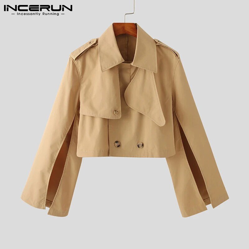 INCERUN – vestes pour hommes, Streetwear décontracté à manches longues, irrégulier, solide, confortable, vêtements d'extérieur, automne S-5XL