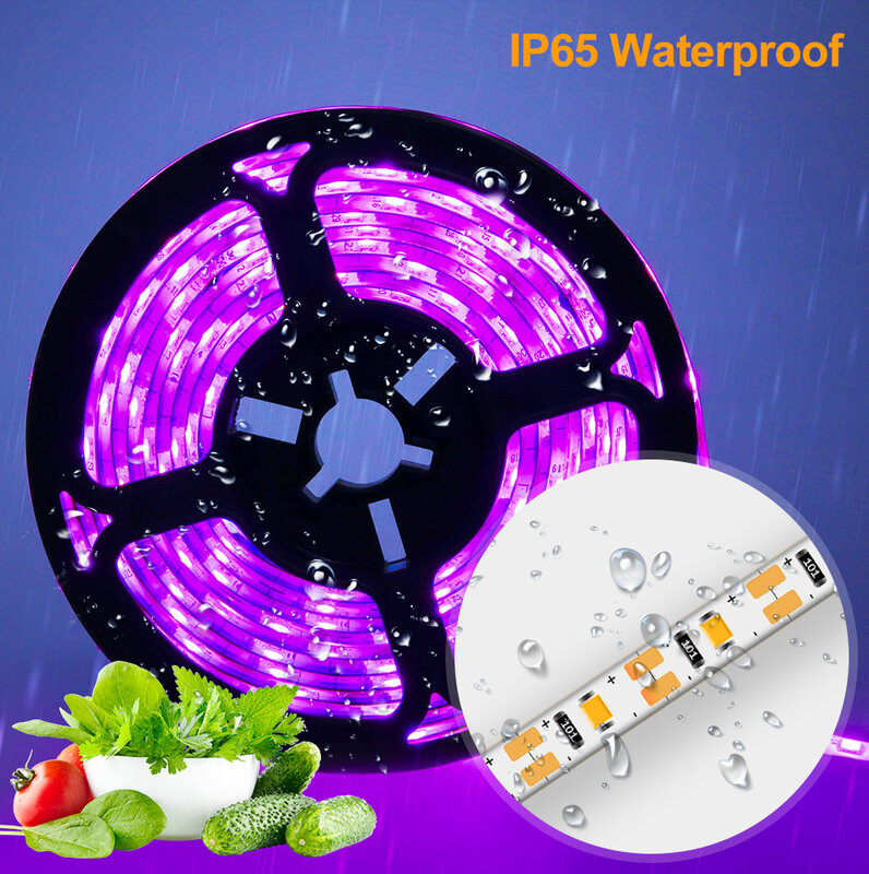 3M LED Grow Light for Indoor Plant Full  Waterproof Lamp USB Rechargeble Plant Growth  Light Strip 180 Degrees