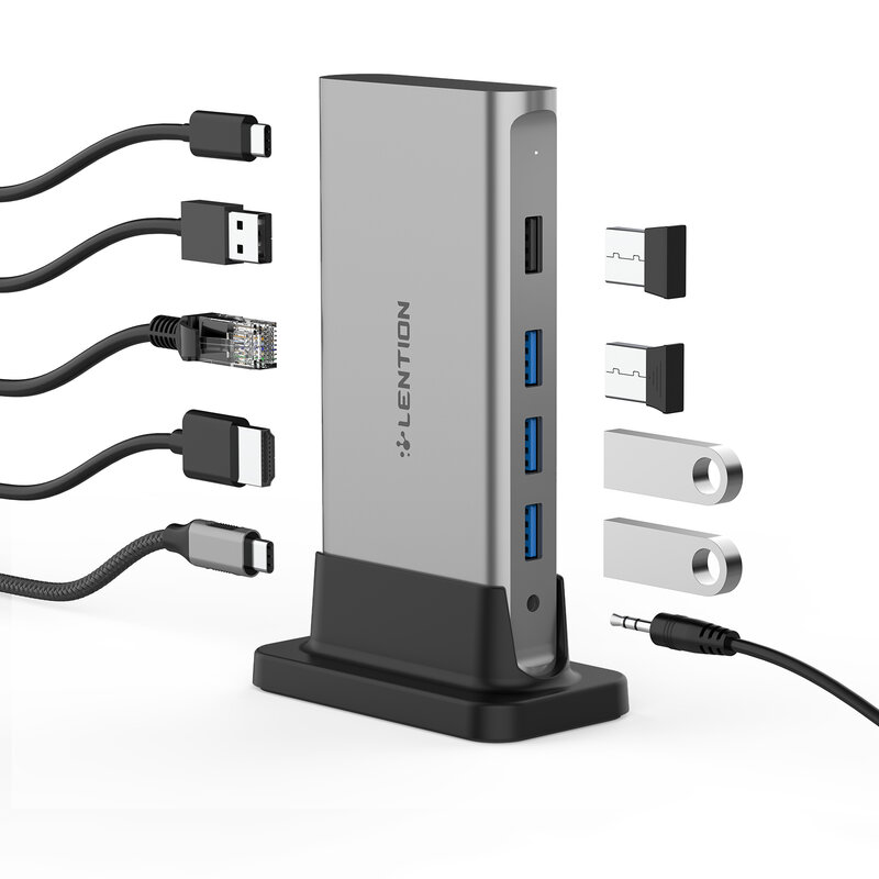 USB-концентратор 11 в 1, USB Type C на Multi HDMI RJ45 VGA USB 3,0 2,0 с питанием (100 Вт), адаптер, док-станция для MacBook Pro, док-станция