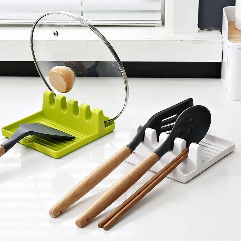 Hot Cooking Utensil Rest Kitchen Organizer and Storage with Drip Pad Kitchen Fork Spoon Holders Non-slip Pad Kitchen Accessories