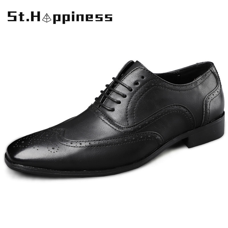 2021 mężczyźni buty moda skórzana sukienka Oxford buty luksusowe marki biurowe buty do biura klasyczne designerskie buty na co dzień duży rozmiar 48