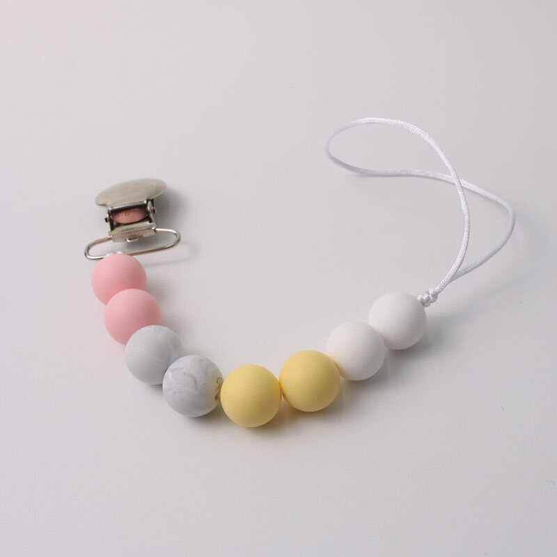 Pinzas de silicona para chupete, cadena de soporte para pezón de grado alimenticio para bebé, regalo para Baby Shower