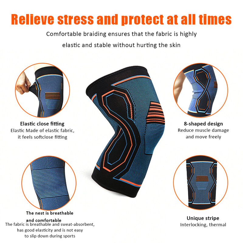 Fitness Knee Pad Knitted Outdoor Sports Cycling Knee Protection Compression Knee Brace Sleeve Unisex Exercise Equipment
