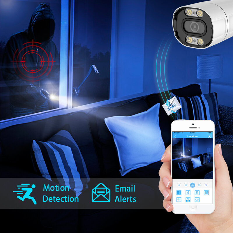 Simicam-sistema de seguridad CCTV para el hogar, Kit de NVR POE de 8 canales, 5MP, detección facial, a todo Color, con Audio bidireccional, cámara de Videovigilancia IP