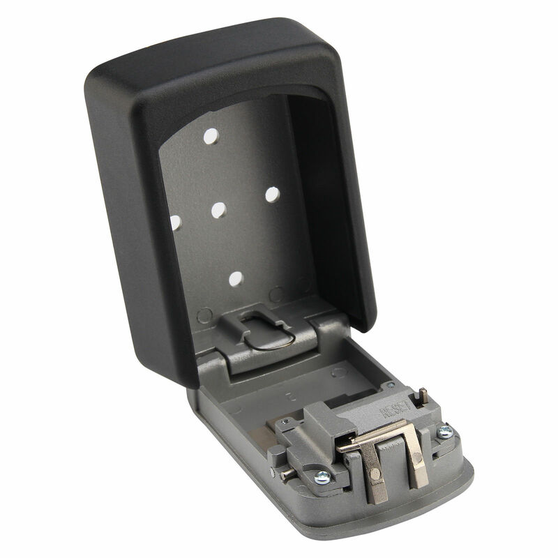 Key Lock Box Wall Mounted Aluminum Alloy Key Safe Box Weatherproof 4 Digit Combination Key Storage Lock Box Indoor Outdoor