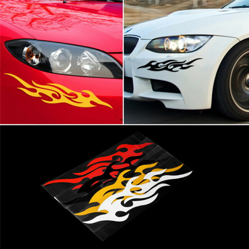 Car Sticker Modified Flame Car Stickers Bumper Hood Rearview Mirror Head Cover Stickers Cover Scratches Motorcycle Decals