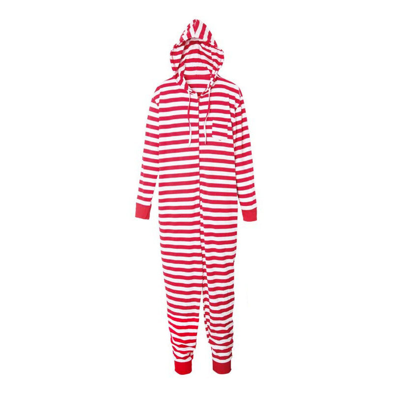 Men Women Baby Romper Jumpsuit Christmas Pajamas Family Matching Outfits Father Mother Children Sleepwear Nightwear Hooded