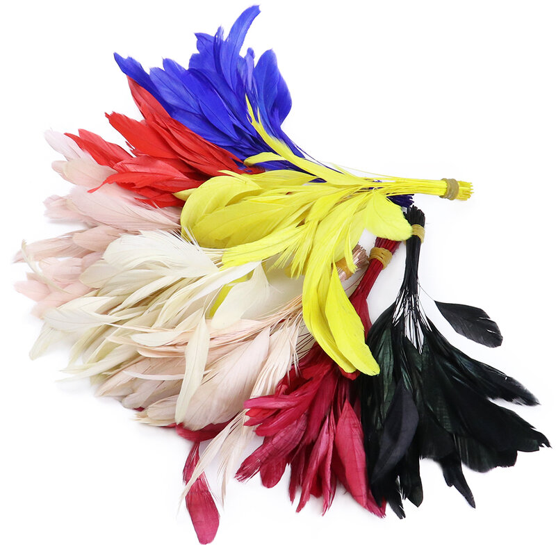 Plumes de coq colorées 15-20 CM, 100 pièces, Plumes de poulet naturelles pour l'artisanat, fabrication de bijoux de mariage, décoration