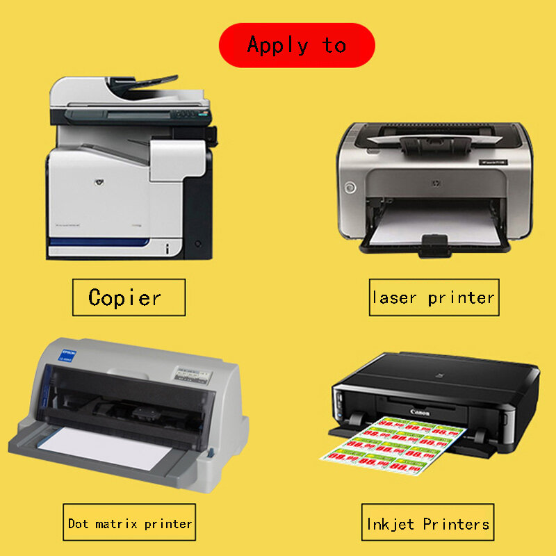 Papel de impresión autoadhesivo, etiqueta de color, pegatina adhesiva, impresión de inyección de tinta láser, A4, 50 hojas