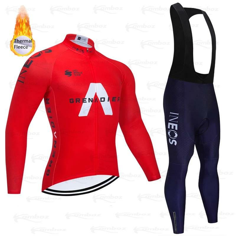 Camisa da equipe de ciclismo ineos inverno roupas esportivas bicicleta calças ropa ciclismo velo térmico bicycling wear maillot manga longa