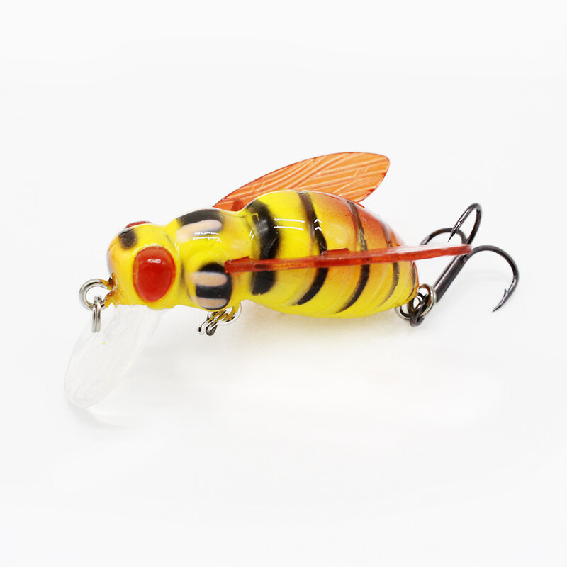 Gorgons-낚시 루어 인공 꿀벌 크랭크 베이트 Wasp Wobbler 곤충 미끼 매미 배스 루어 낚시 액세서리