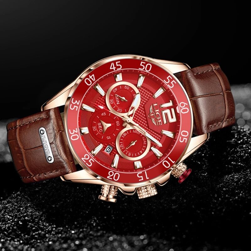 LIGE-인기 브랜드 럭셔리 실리콘 시계, 남성 쿼츠 시계, 방수 손목 시계 + 박스, 스포츠 남성용 2021 년 신제품