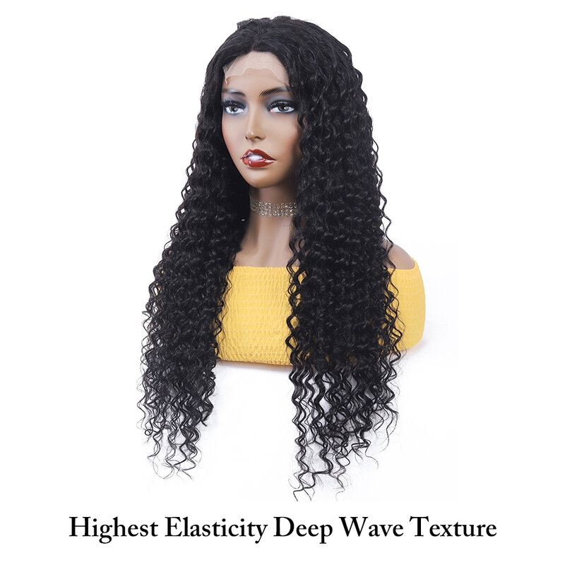 Tthair-peruca 150% ondulada, cabelo humano, brasileiro, para mulheres, cabelo remy, fechamento lace, 4x4