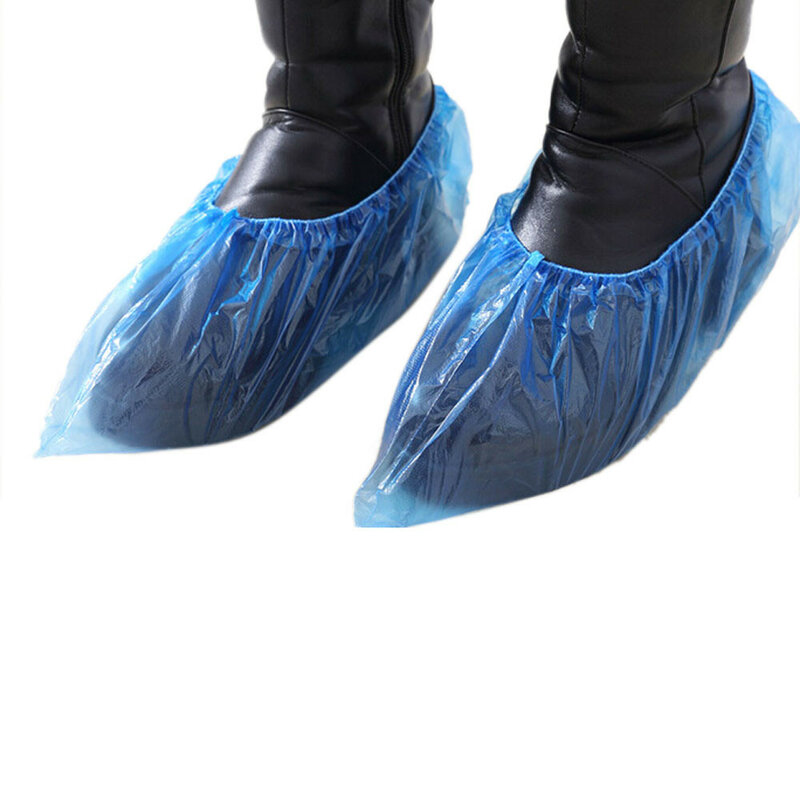 Sapatos plásticos descartáveis ao ar livre 100pcs capas de sapatos de limpeza de carpete