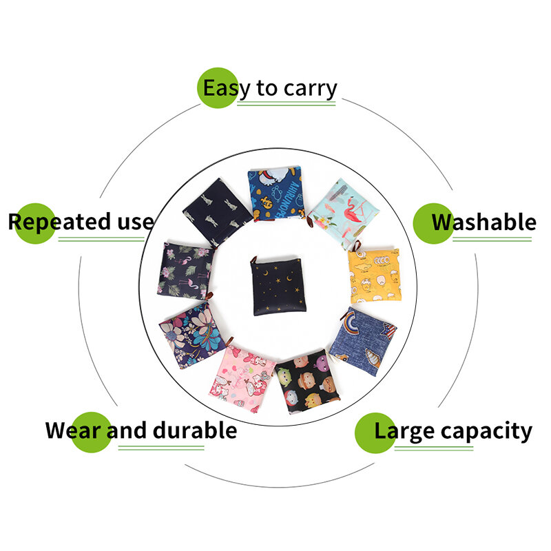 Waschbar große Einkaufstasche Schwere Einkaufen Umweltfreundliche Ripstop Wiederverwendbare Handtaschen Duty Totes Faltbare Lebensmittel Tuch Taschen