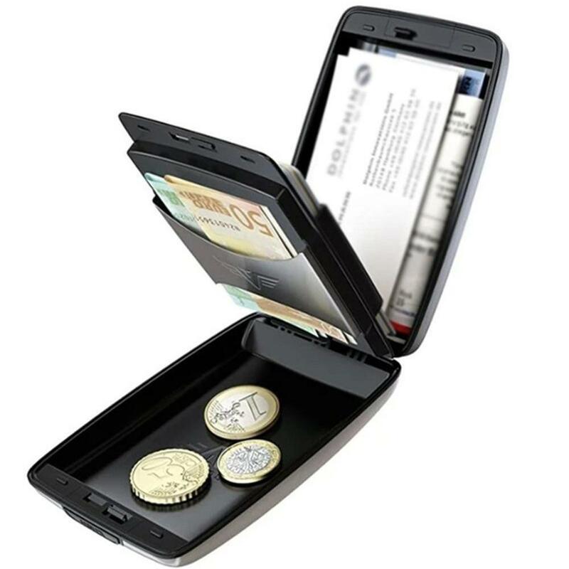 Жесткий Чехол-кошелек с алюминиевым покрытием для банковских карт, защита от RFID-сканирования, защита держатель для карт, алюминиевый кошеле...