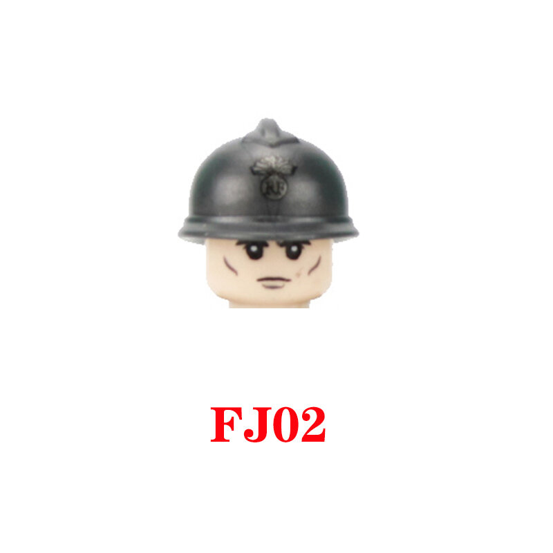 WW2 wojskowe armii francuskie figurki żołnierzy klocki WW1 piechoty kask broń pistolety części Mini cegły zabawki dla dzieci
