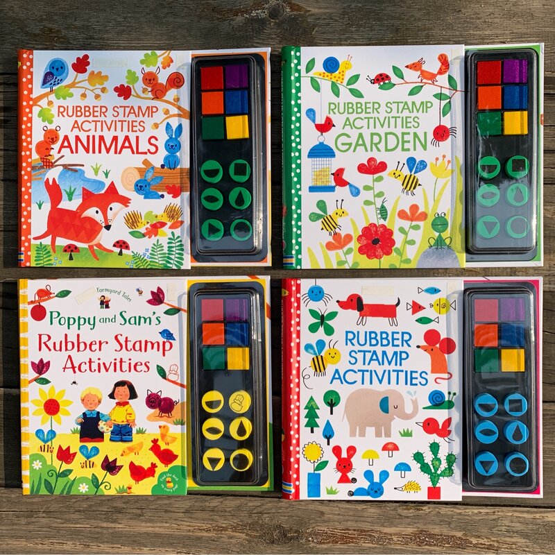 Libri per impronte digitali per bambini con timbri in gomma tampone di inchiostro attività per bambini libro per scarabocchi giardino degli animali scuola materna giocattolo artigianale fai-da-te