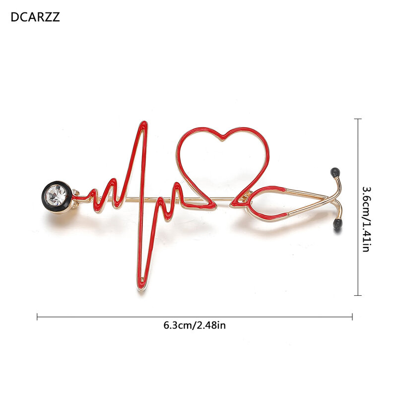 DCARZZ – broche de personnalité pour électrocardiogramme, stéthoscope, médecine médicale, bijoux en alliage, épingles de revers de chapeau pour étudiant infirmière