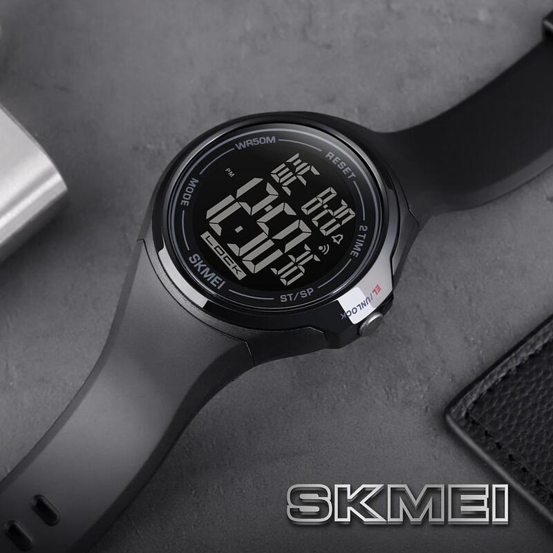 SKMEI-reloj deportivo para hombre, cronógrafo digital con pantalla táctil, LED, resistente al agua hasta 50M, despertador