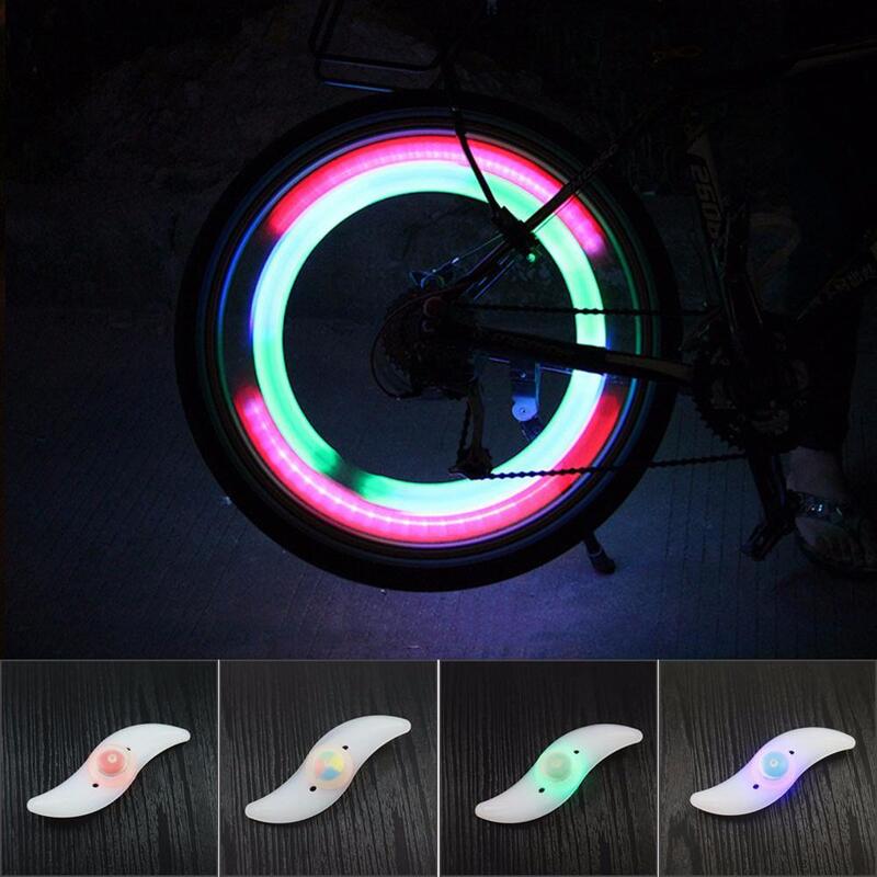Światła do kól roweru wodoodporna wierzby kształt LED rowerowy lampa rowerowa jazda na rowerze ostrzeżenie o bezpieczeństwie mówił światło z baterią akcesorium rowerowe
