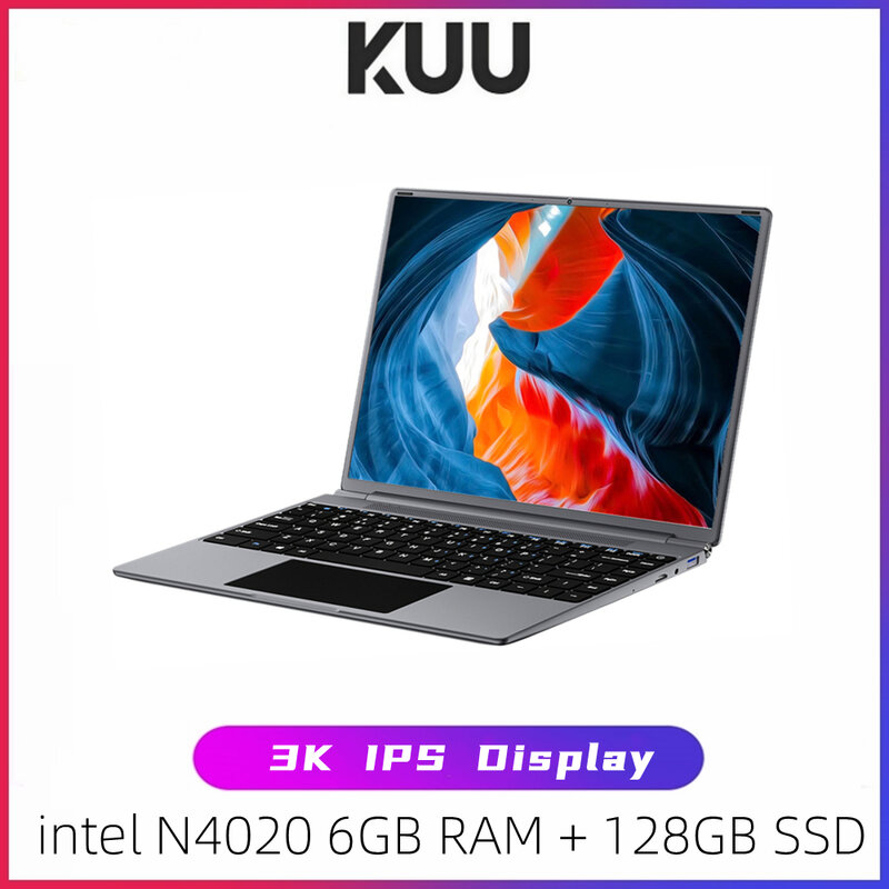 KUU YoBook M حاسوب محمول 13.5 بوصة 3K IPS إنتل سيليرون N4020 6G DDR4 RAM 128G SSD Win10 WiFi Type-C حاسوب محمول دراسة مكتبية