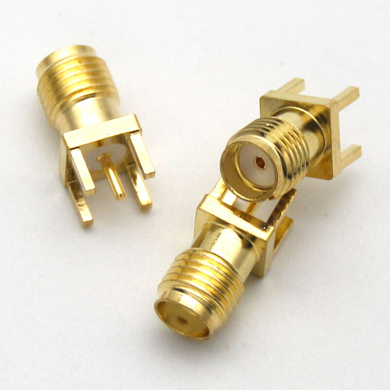 10 stücke Sma-buchse Solder Mutter Rand PCB Clip Gerade Montieren Gold Überzogene RF Stecker Buchse Solder