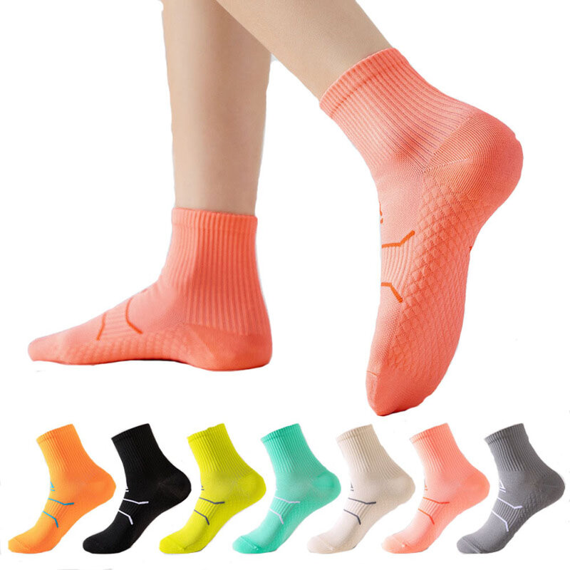 5 Pairs Breathable Sport Socks Men Woman Nylon Bright Color Anti-Bacteria Fitness Bike Running Outdoor Basketball Travel Socks