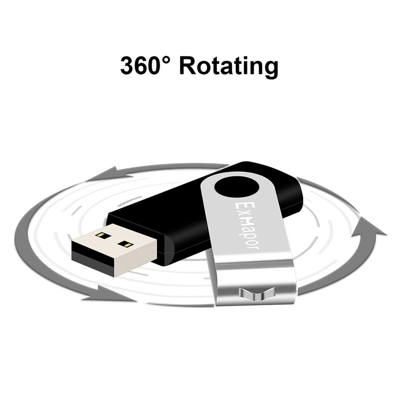 Exmapor-8 GB USB 2.0 플래시 드라이브 회전 8 GB 엄지 드라이브, 메모리 스틱 점프 드라이브 지퍼 드라이브 (Led 표시기 포함) 검정색
