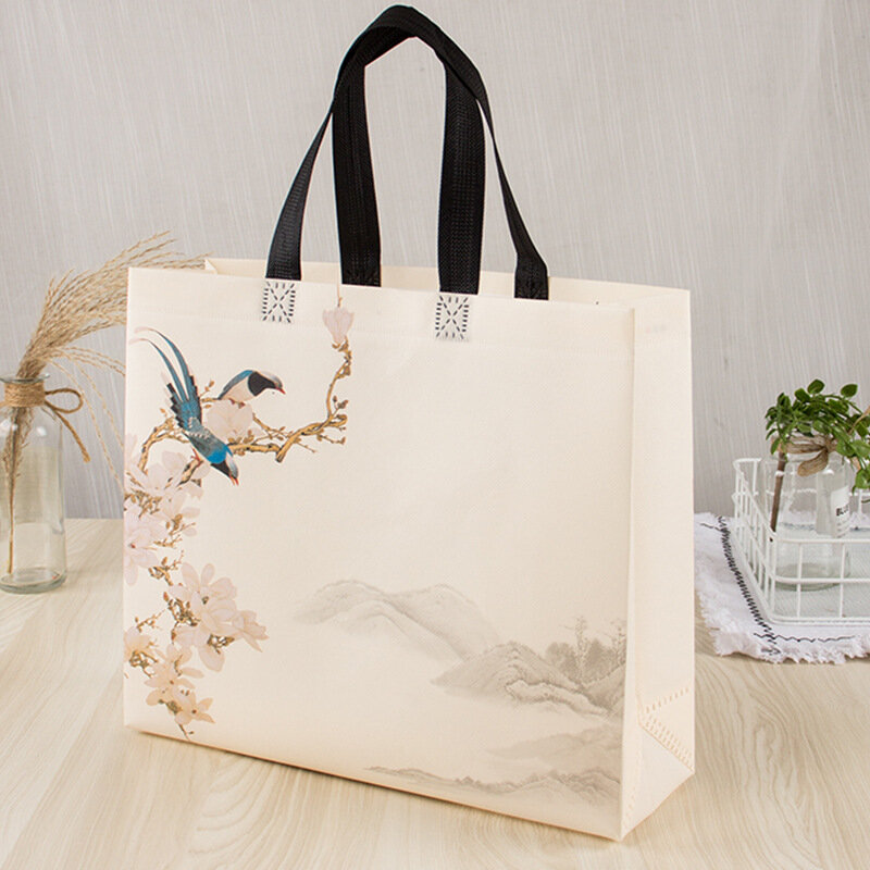 Printed Foldable Shopping Bag Non-woven Clothing Bags Creative Shopping Gift Portable Color Printing Advertising BagsNew In 2021