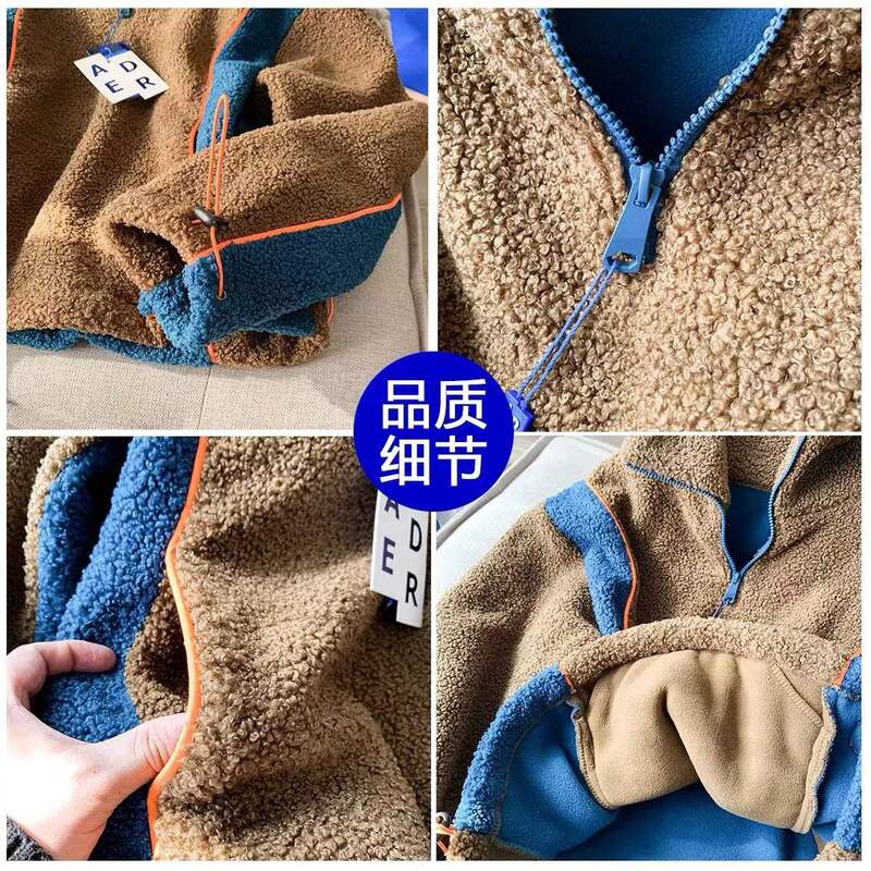 Ader erro 21 outono e inverno novo de alta qualidade casaco de lã de cordeiro feminino versão coreana do casaco de lã de cordeiro espessada unisex
