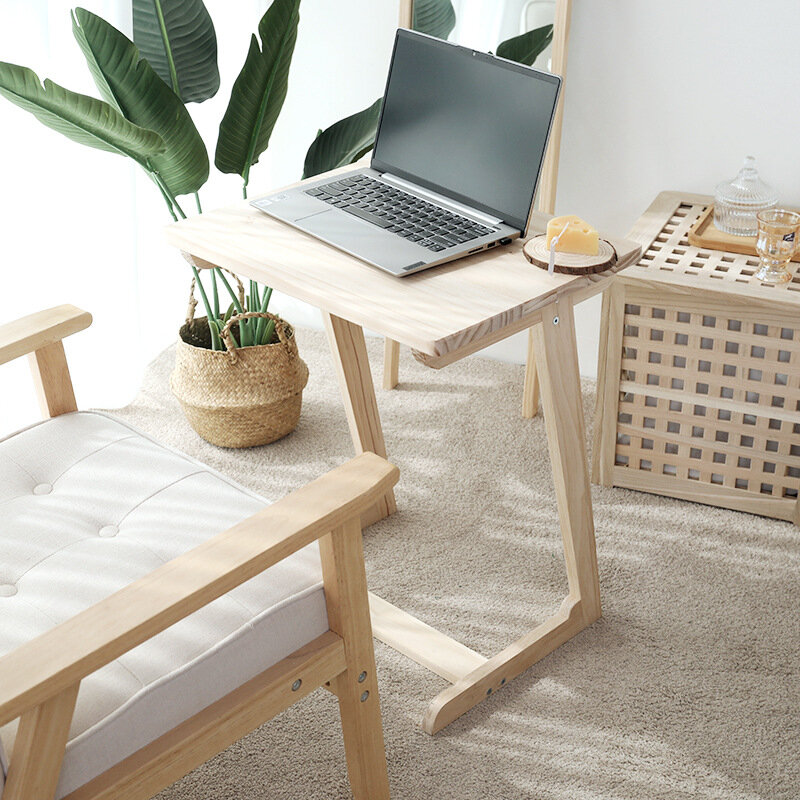 Escritorio de oficina para ordenador, mesa de estudio de estilo moderno con marco de madera impermeable, ancho, bandeja de regazo para cama y oficina en casa