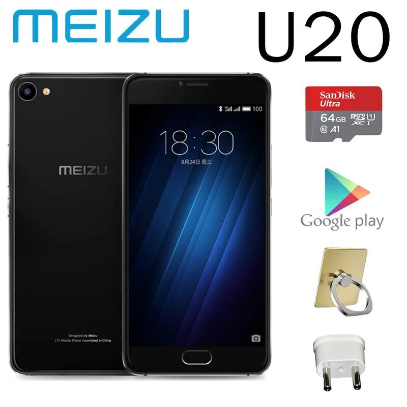 สมาร์ทโฟน98% ใหม่ Meizu U20 2G RAM 16G ROM 3260MAh แบตเตอรี่5.5นิ้วหน้าจอ Global รุ่น SanDisk หน่วยความจำ TF Card