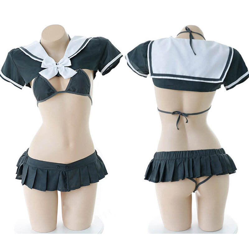Uniforme de marin japonais Kawaii, uniforme JK Anime Cosplay, Lingerie Sexy pour femmes, soutien-gorge et culotte, ensemble Bikini, Costume de Cosplay érotique