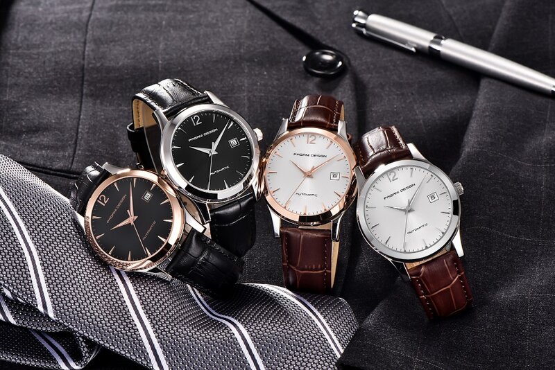 2019 새로운 울트라 얇은 간단한 클래식 남성 기계식 시계 비즈니스 방수 시계 럭셔리 브랜드 정품 가죽 자동 시계