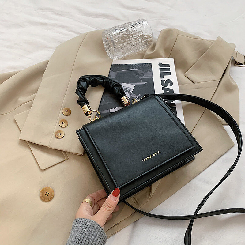 Nuevo bolso de diseñador de lujo para mujer, bolso de mensajero de cuero de alta calidad para mujer, bolso de hombro simple de color sólido, monedero, cartera