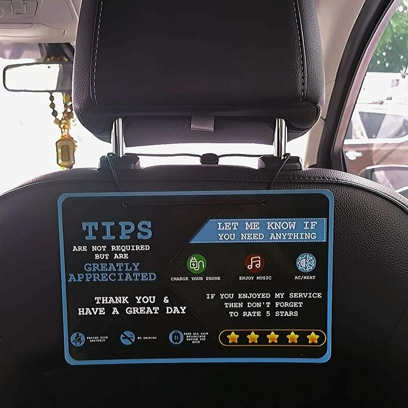 2 Pack Car scheda a cinque stelle con punta di valutazione per Driver rider-share accessorio perfetto per i segni di apprezzamento della valutazione del Taxi-9*6 pollici