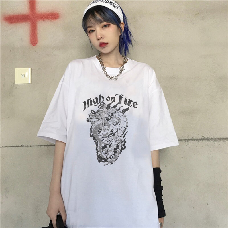 Mulher verão roupas harajuku harajuku vintage camisa feminina topos vintage gótico punk streetwear estilo roupas