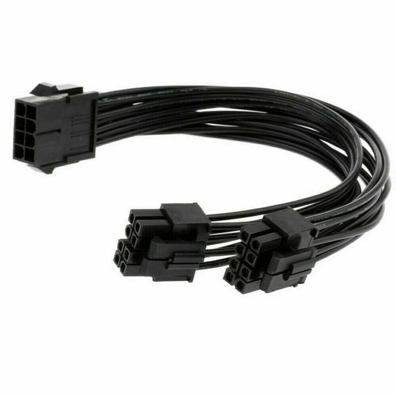 8Pin Female to Dual 8Pin(4+4) Male 18AWG CPU Power Power Splitter Cable Wire