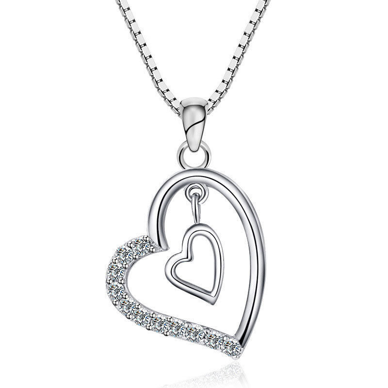 SODROV-collar con colgante de plata de ley 925 para mujer, collar con corazón, joyería de plata 925, collar para mujer 925