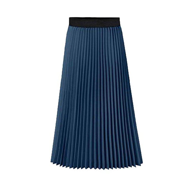 Faldas largas plisadas de talla grande para mujer, falda informal por debajo de la rodilla de gasa rosa de cintura alta, color blanco, Harajuku, Saia, Jupe, 2021