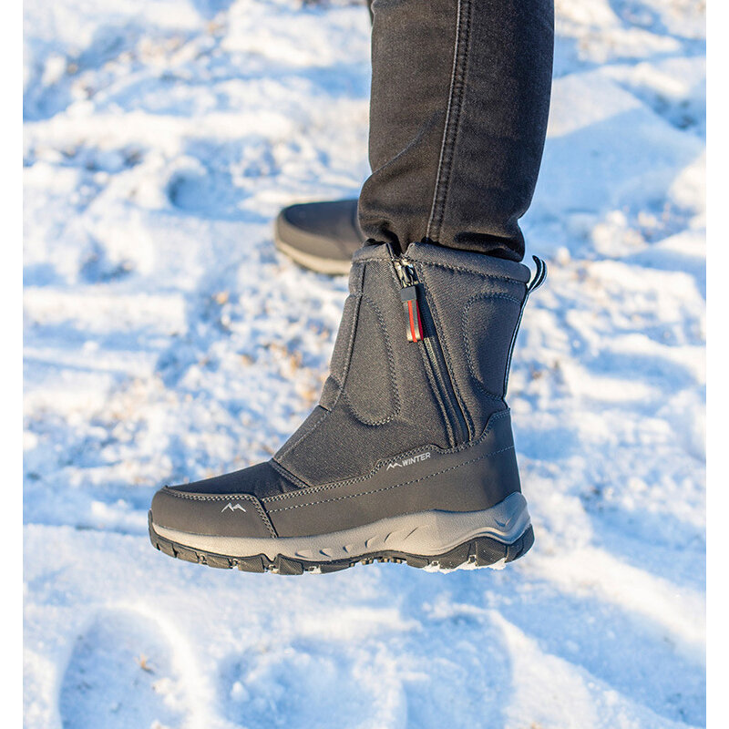 Jeunes Bottes hiver Chaussures Neige Bottes Fermeture Éclair Lacet Semelle profil 